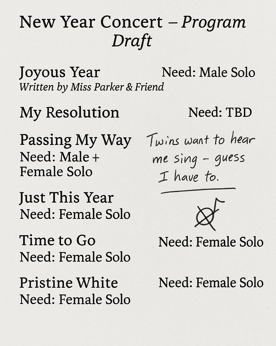 Choir Program & Audition Sheet