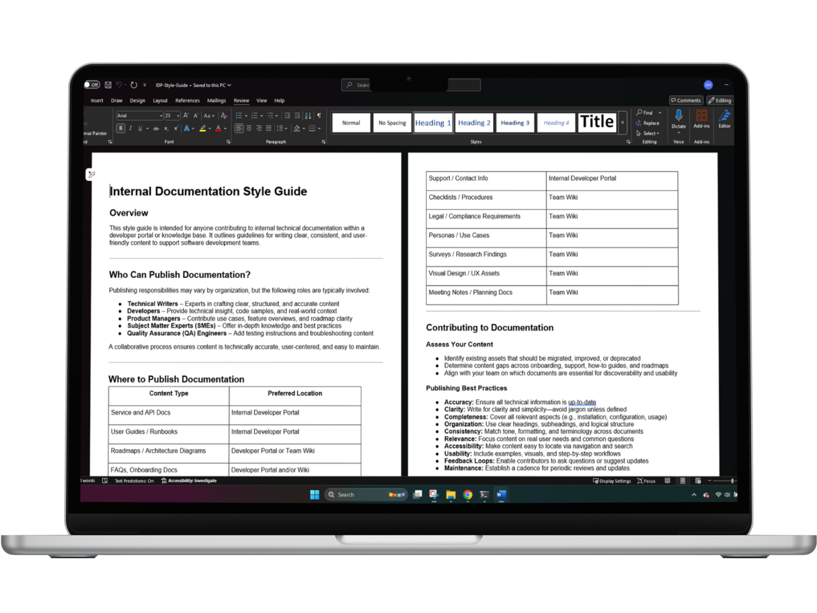 IDP Style Guide Screenshot