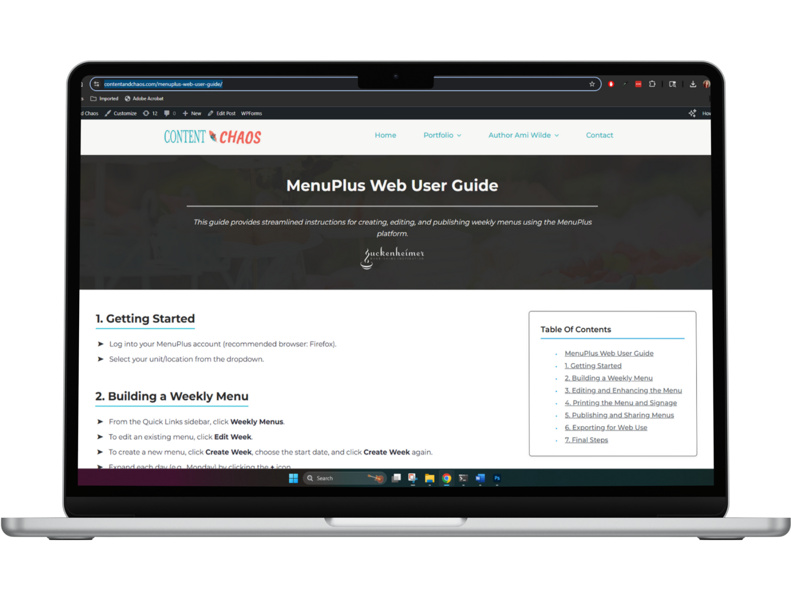 MenuPlus User Guide Screenshot