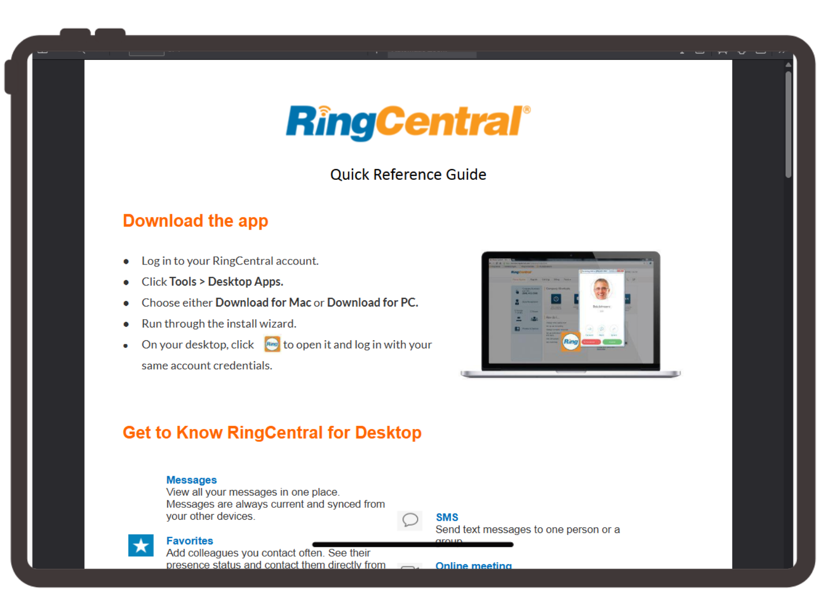 RingCentral Guide Screenshot