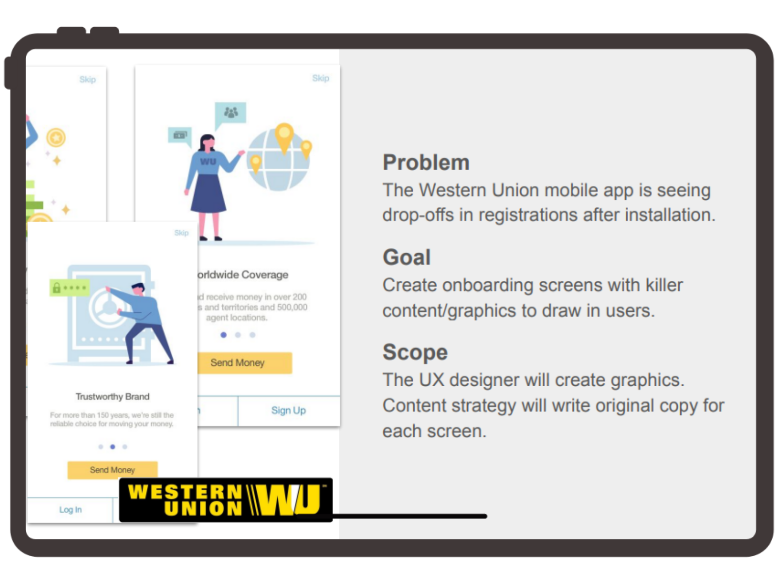 Western Union Portfolio Screenshot