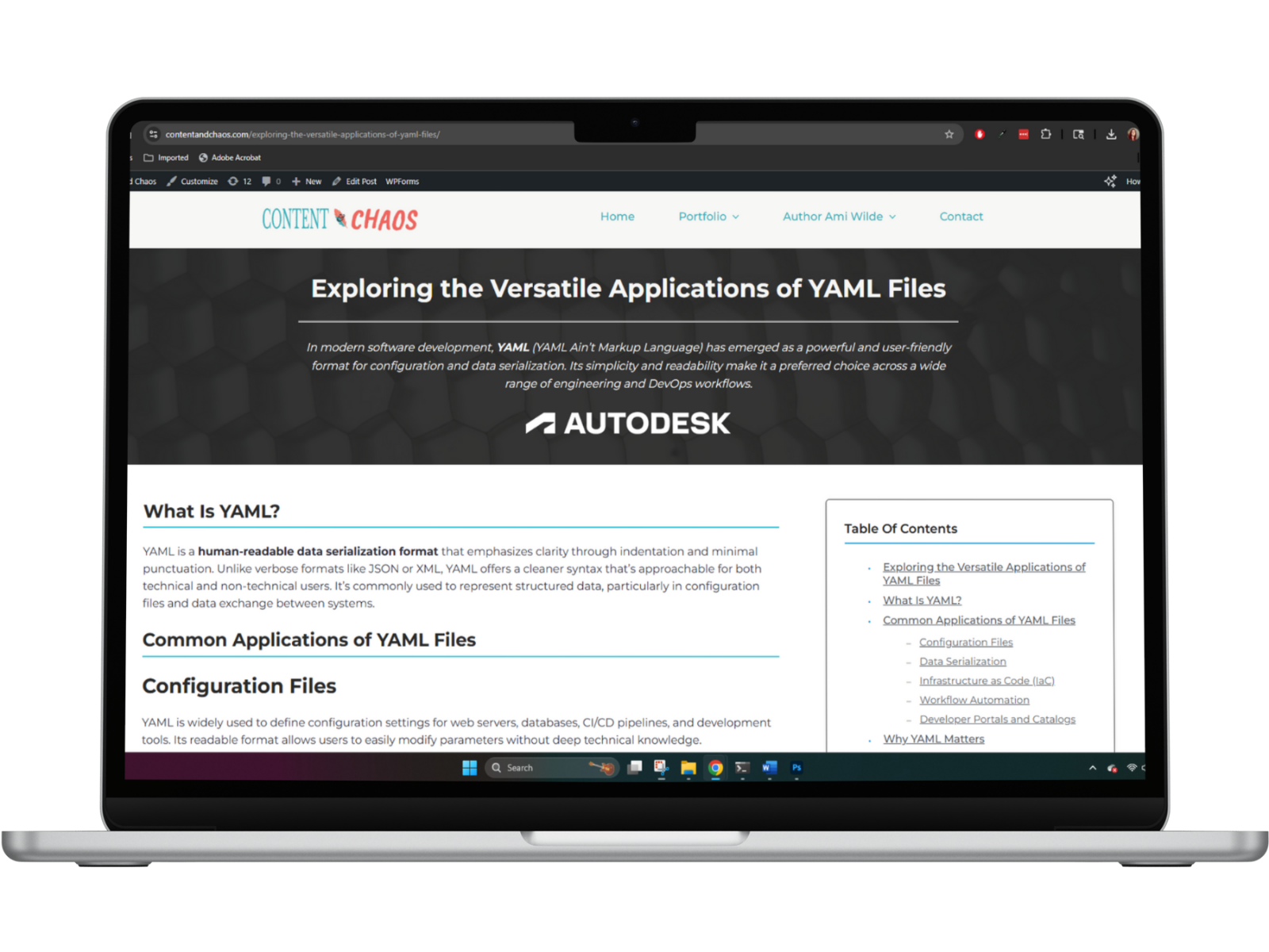 YAML Blog Screenshot